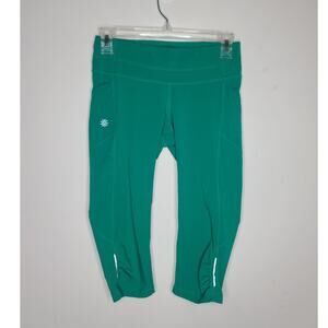 Athleta Dobby be Free knicker green capri leggings - XS  138478
